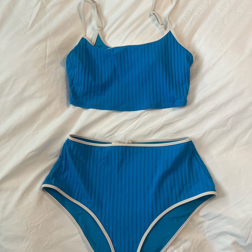 Aerie Vibrant Blue Ribbed Bikini